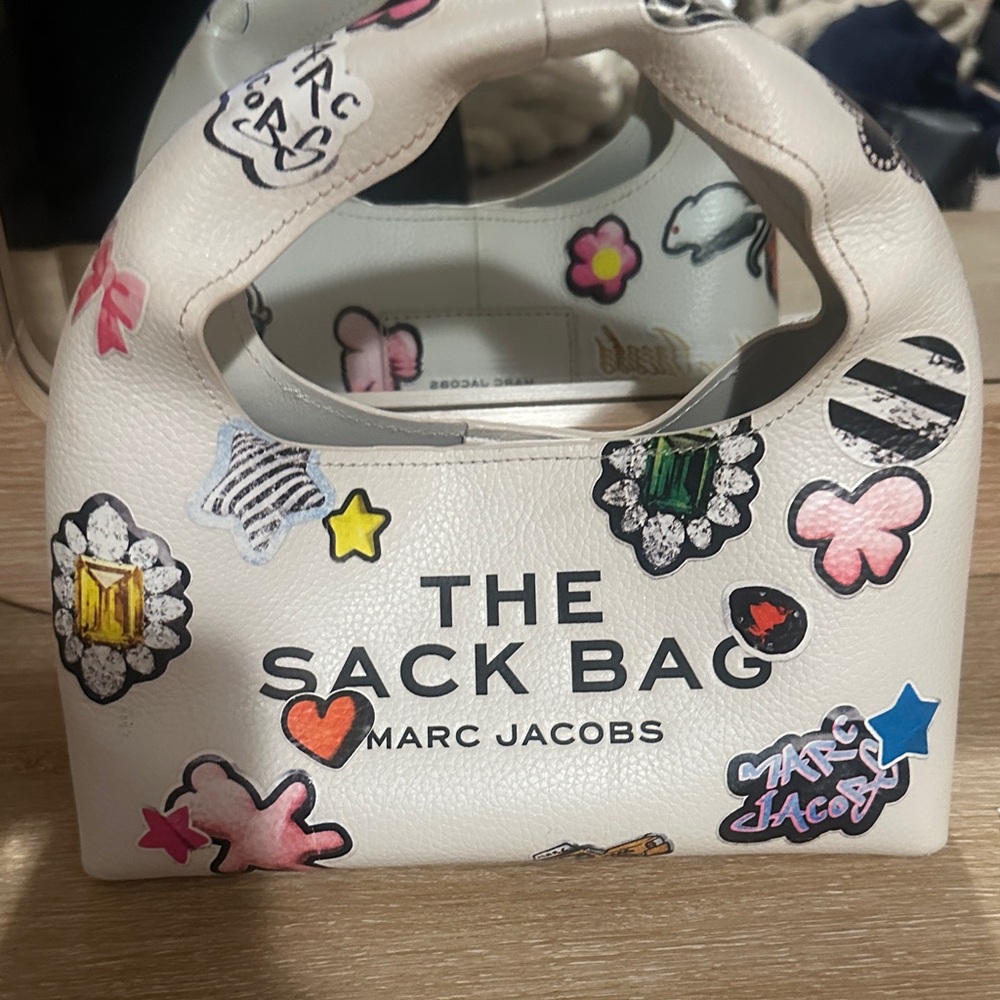 Marc Jacobs White Shoulder Bag with Colorful Accents